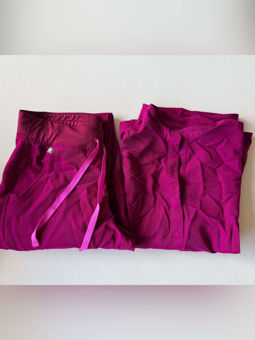 Figs Womens Magenta Jogger Bottoms with Drawstring